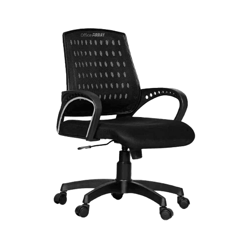 OfficeArray Black Medium Back Mesh Adjustable Arm Executive Office Chair OfficeArray Black Medium Back Mesh Adjustable Arm Executive Office Chair image